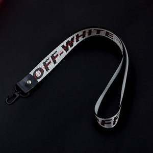 Off White Keychain Braided Ribbon Keychains For Women Men Phone Case Lanyard Key Chain Car Key Ring Wallet Bag Pendant Jewelry