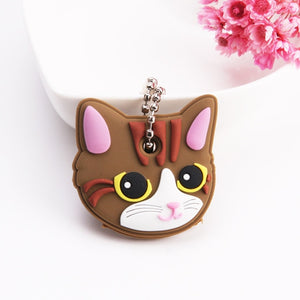 Cartoon Anime Cute Key Cover Cap Silicone Mickey Stitch Bear Keychain Women Gift Owl Porte Clef Minne Key Chain