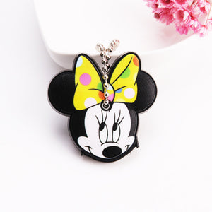 Cartoon Anime Cute Key Cover Cap Silicone Mickey Stitch Bear Keychain Women Gift Owl Porte Clef Minne Key Chain