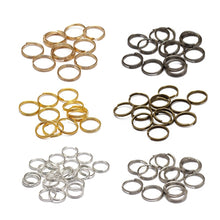 Load image into Gallery viewer, 200pcs/lot 5 6 7 8 10 12 14 mm Open Jump Rings Double Loops Gold Color Split Rings Connectors For Jewelry Making