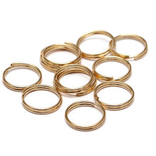 Load image into Gallery viewer, 200pcs/lot 5 6 7 8 10 12 14 mm Open Jump Rings Double Loops Gold Color Split Rings Connectors For Jewelry Making